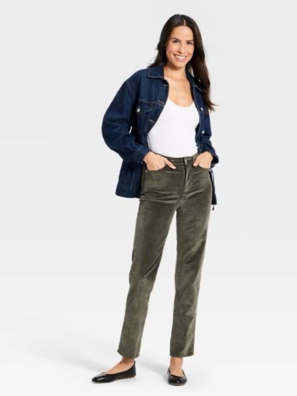 NWT Universal Thread everyday straight high rise fitted hip straight leg, 14